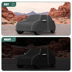 BERKSYDE Mini Cooper 2-Door reflective strips enhance nighttime visibility for safe parking.