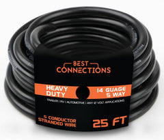BEST CONNECTIONS 5 Way Trailer Wire color-coded wires for easy trailer wiring