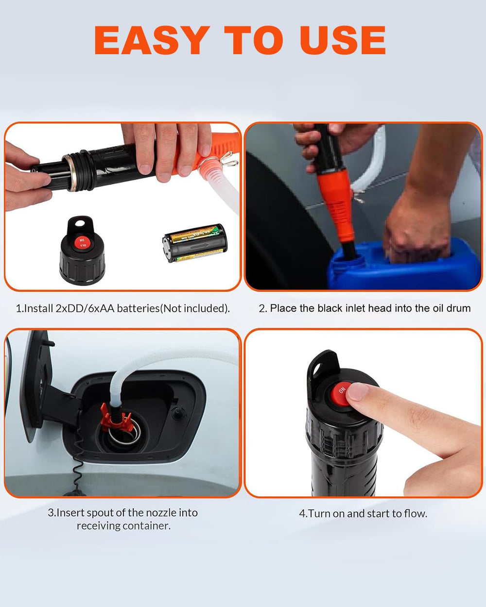 BestCosy portable siphon shown in action for quick fuel or water moves.