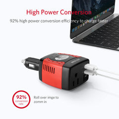 BESTEK 150W inverter cooling fan maintains safe temperatures during trips.