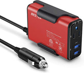BESTEK 150W inverter front view, compact car power solution for on-the-go charging.