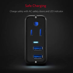 BESTEK 150W inverter durable metal housing protects during travel.