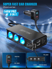 Bestek PD30W port delivers fast charging performance.