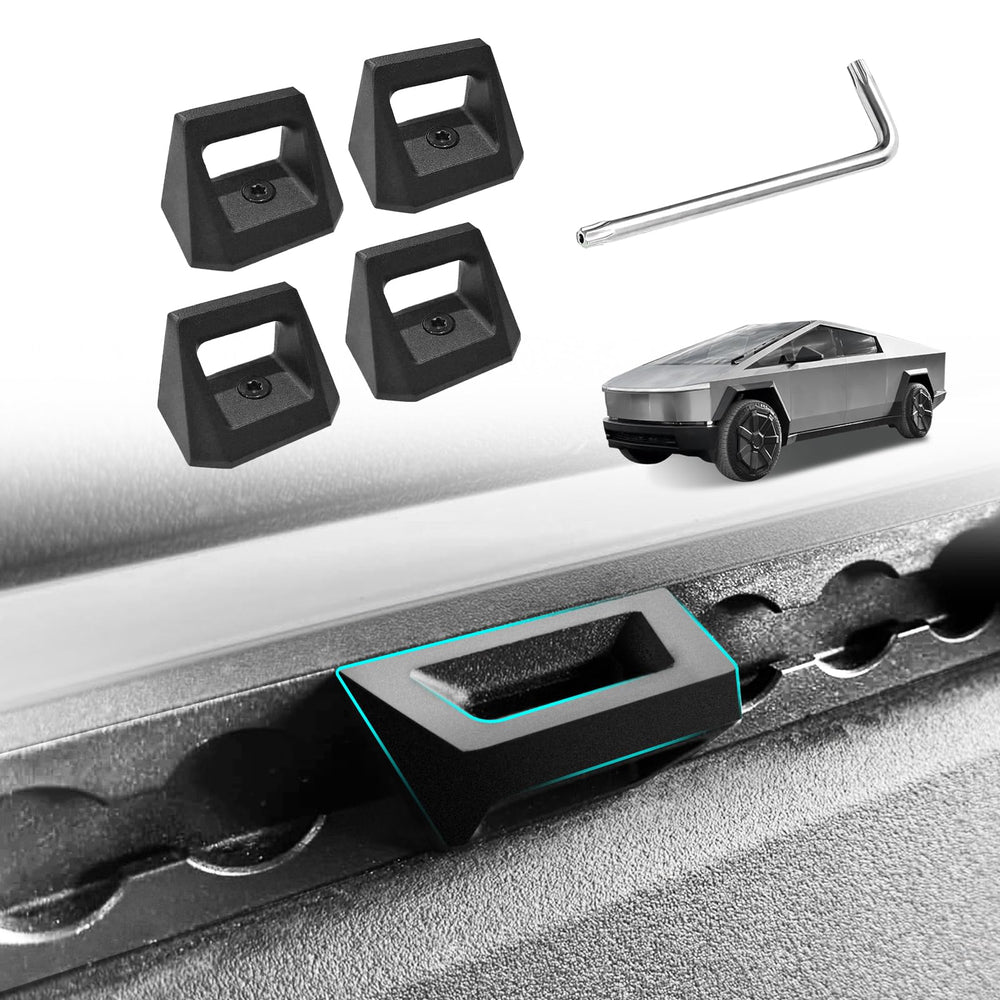 BestEvMod cyber hooks on bed rail for secure L-Track attachments.