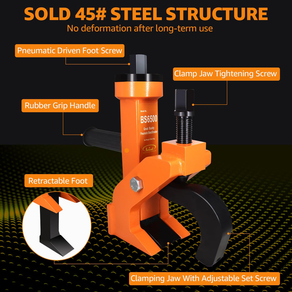 BESTOOL bead breaker compatible with impact wrench and air ratchet for versatile use.