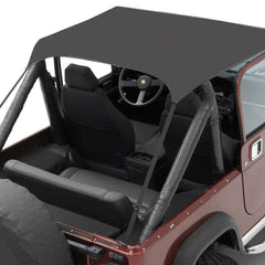 Bestop bikini top black crush with footman-loop attachment for secure rear ties.