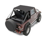 Bestop bikini top in black crush covers front seats for CJ7 and early Wranglers.
