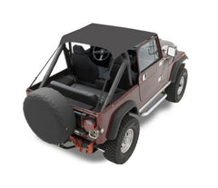 Bestop bikini top in black crush covers front seats for CJ7 and early Wranglers.