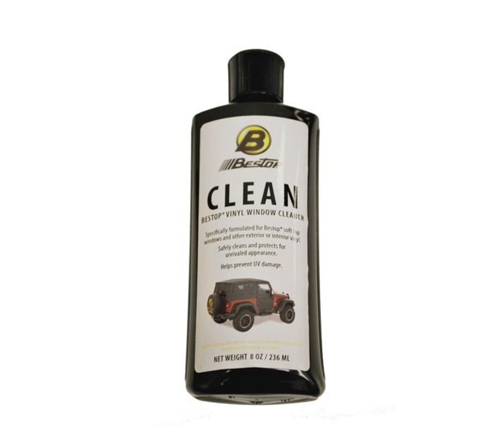 Bestop vinyl window cleaner bottle for Jeep vinyl windows and UV protection