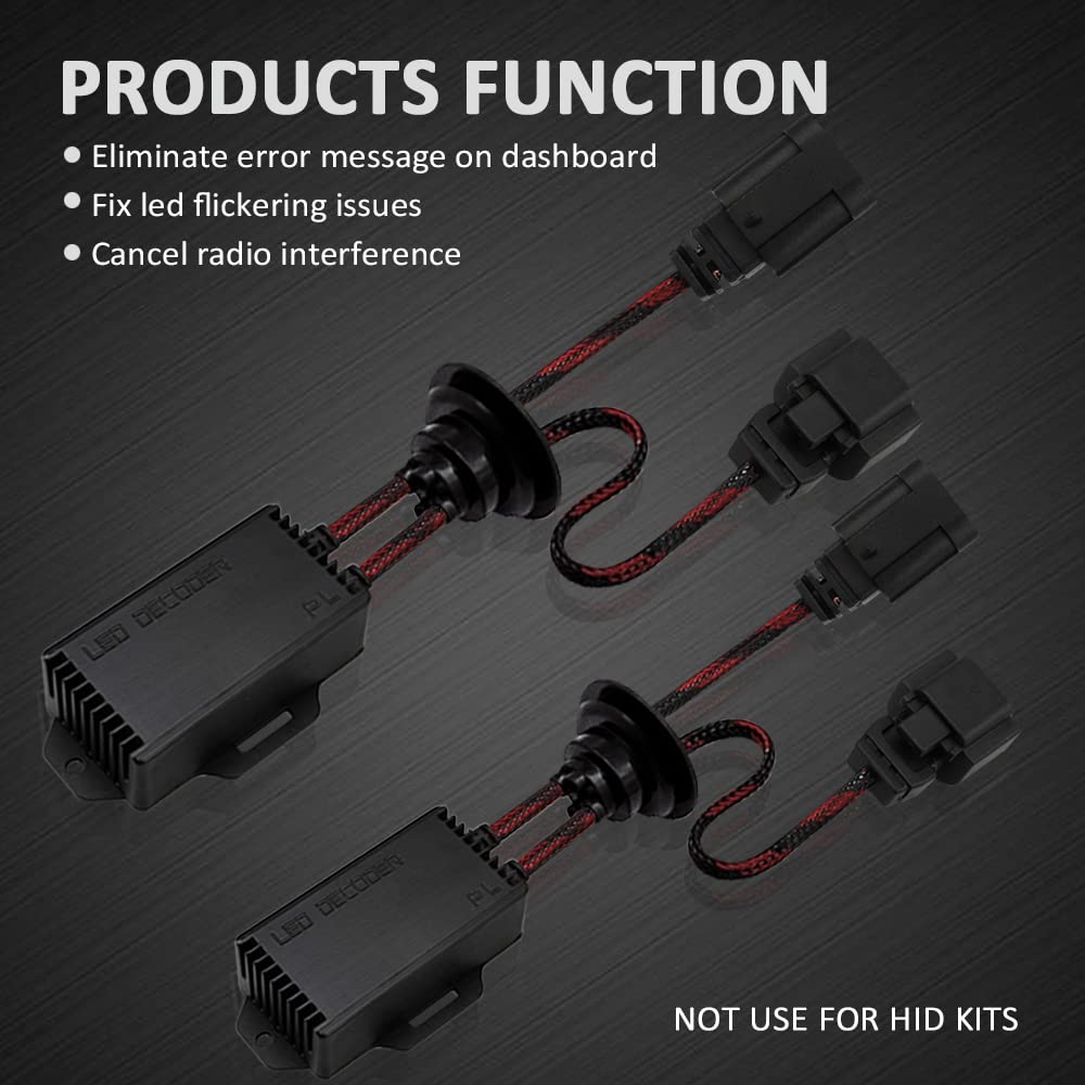 Packaging includes 2x canbus decoders for quick setup and reference.