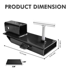 BESTZHEYU 2-inch receiver hitch shows fast clamp-on installation for forklifts