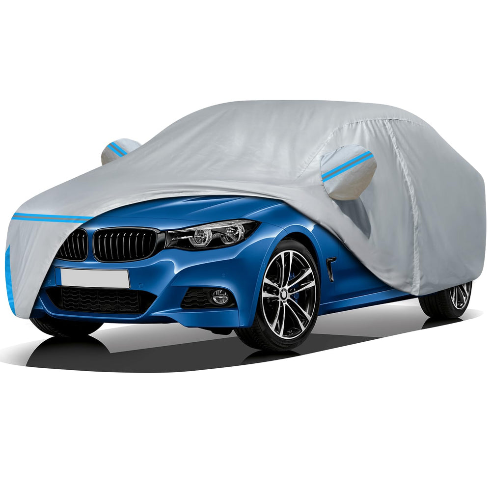 BETERNY BMW 3-Series car cover, front view, protects against rain and sun.