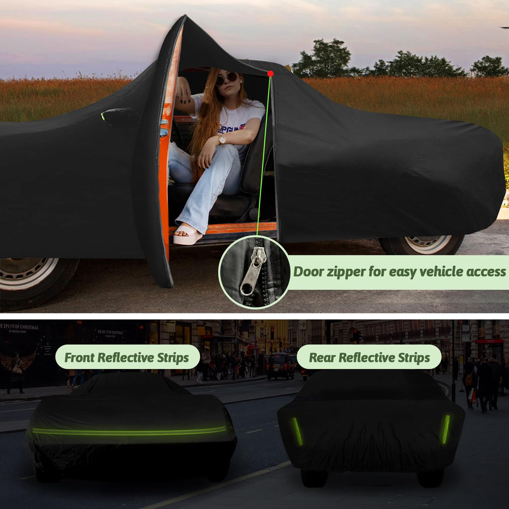 Beterny C3 car cover with mirror pockets protects side mirrors.