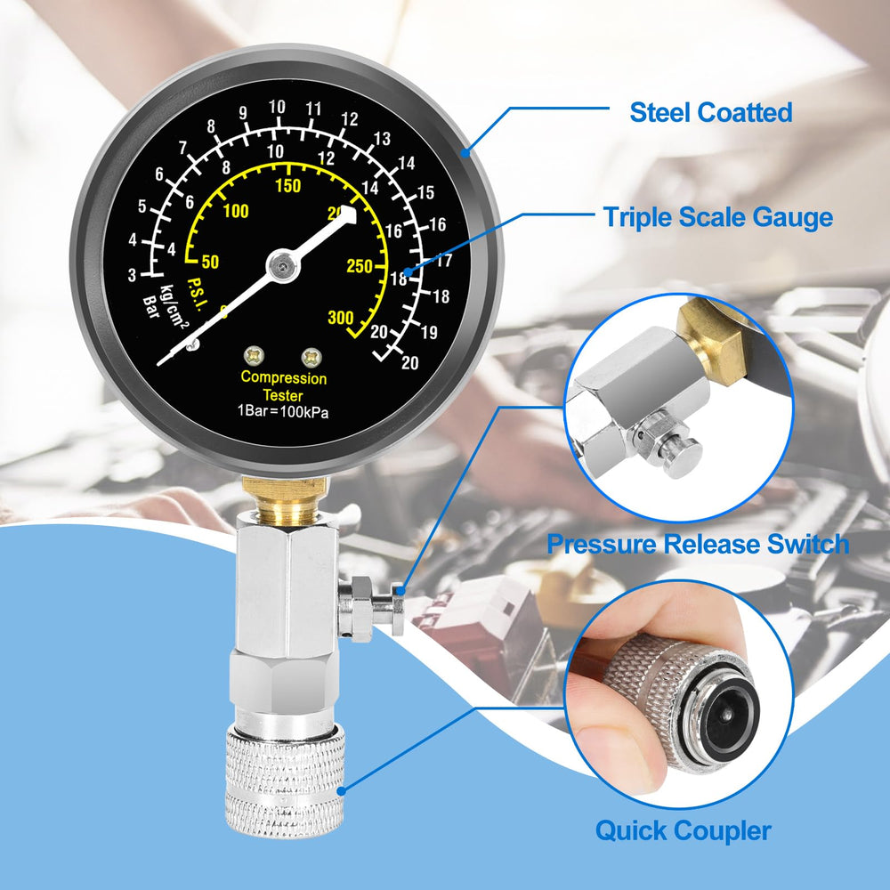 BETOOLL adapter kit with four connectors for broad engine compatibility.
