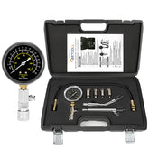 BETOOLL compression tester kit assembly with hoses and adapters for quick engine diagnostics.