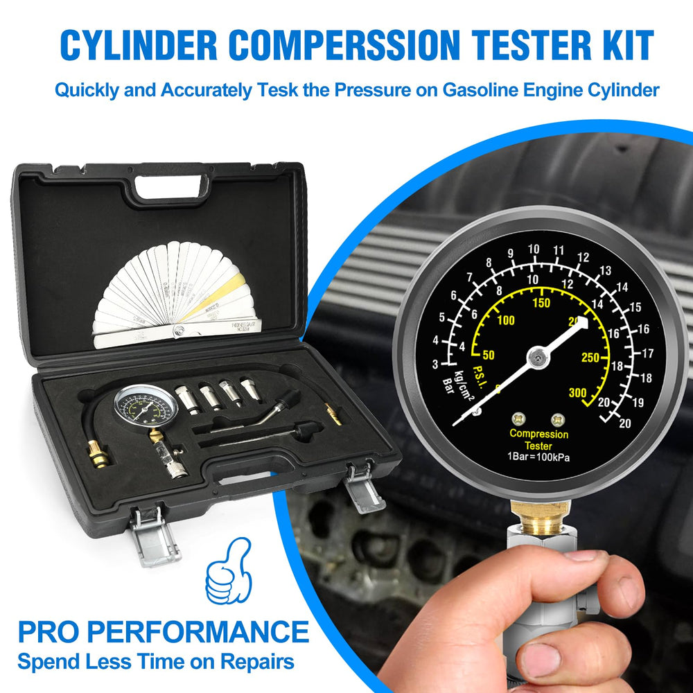 BETOOLL spark plug gap tool measuring plug gap for precise tuning.