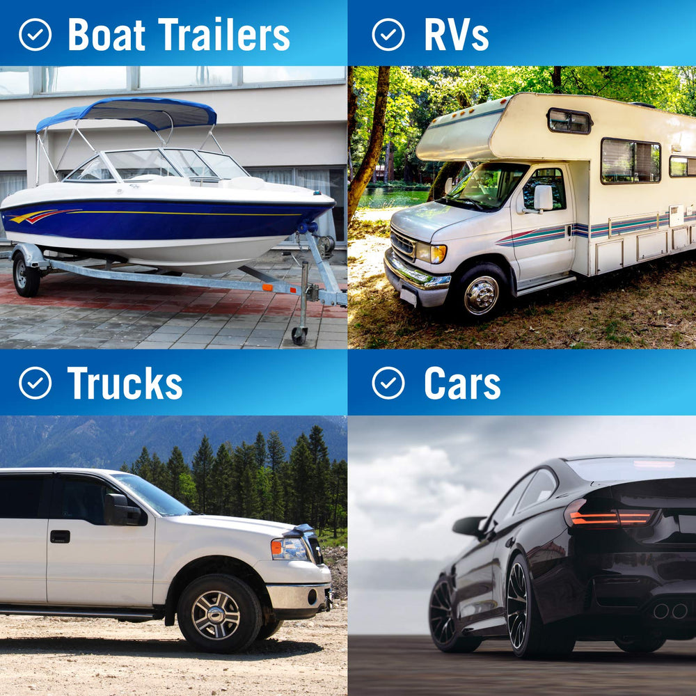 Better Boat product shot showing wheel chocks and dock set for trailer stability