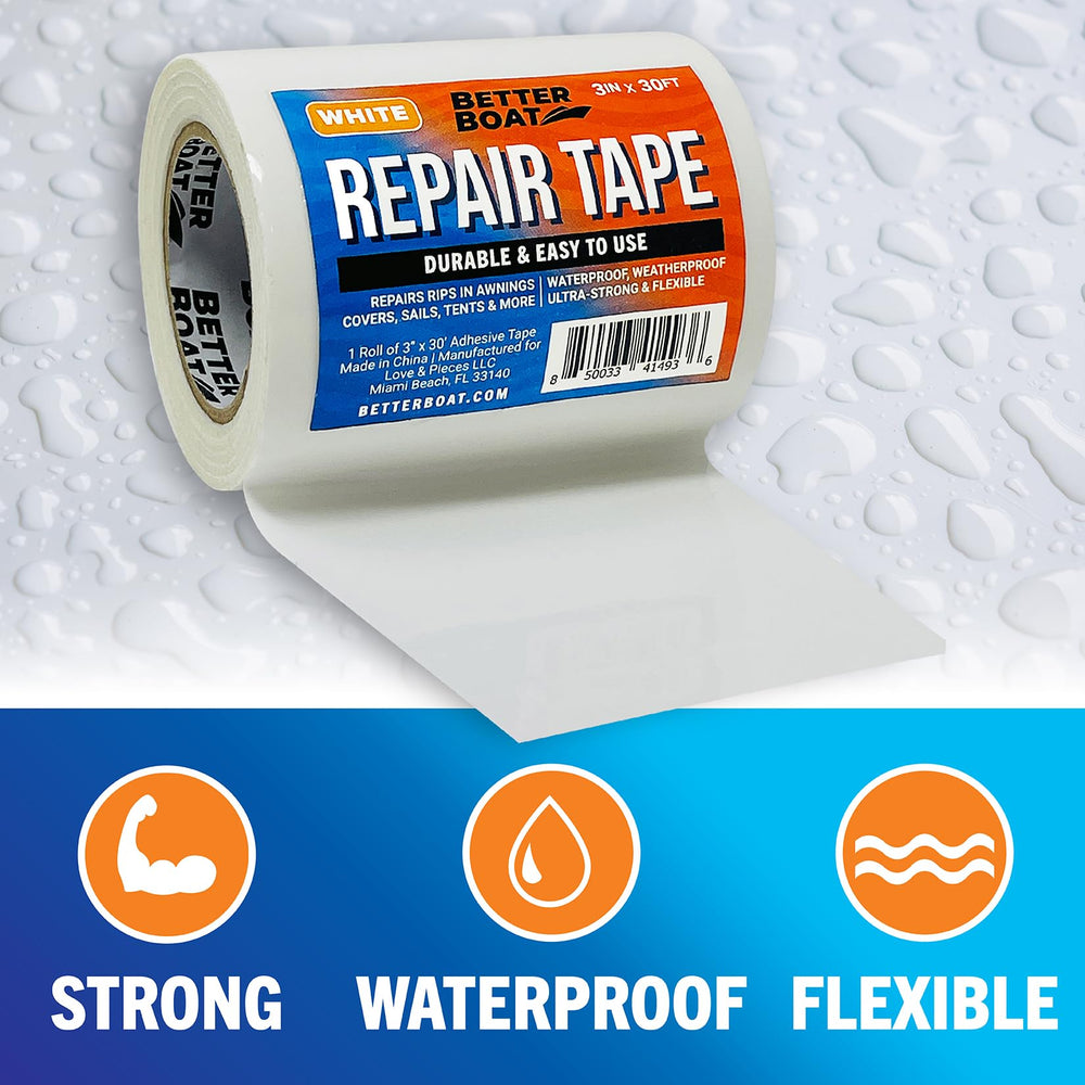 Better Boat repair tape wraps curved edges for a seamless patch