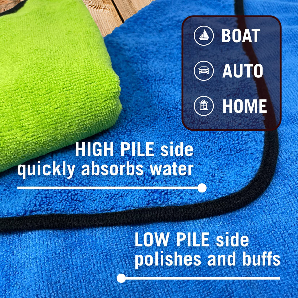 Better Boat ultra absorbent dual-sided cloth for fast water pickup and polishing