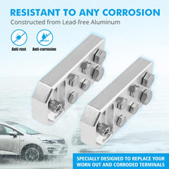 Bevinsee aluminum terminal finish resists corrosion for long-lasting power.
