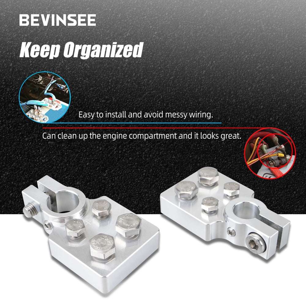 Bevinsee clamps compatible with 4/0 AWG lugs for broad battery options