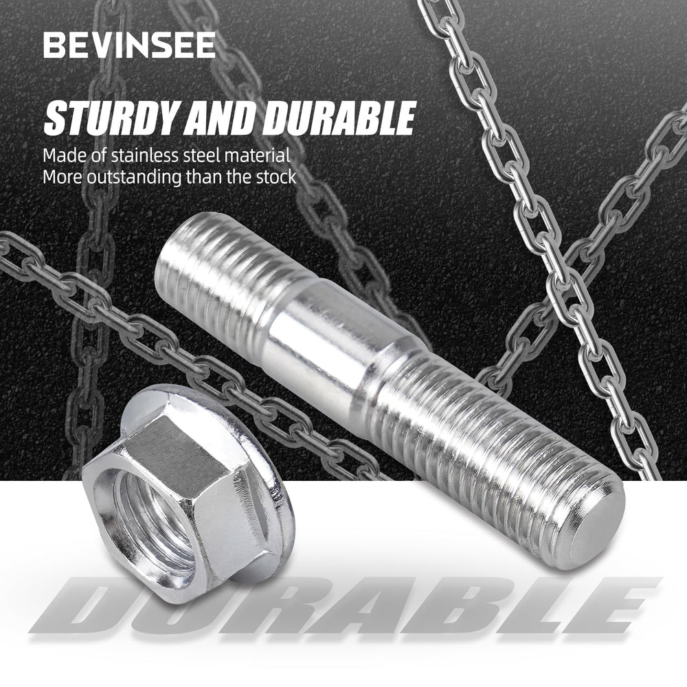 Bevinsee M10-1.25x48mm stud detail with precise threading.