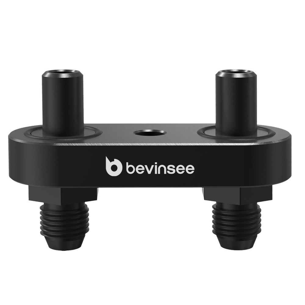Bevinsee transmission cooler adapter plate in billet aluminum for durability and precise fit.