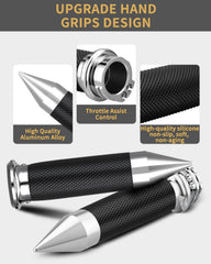 Beyisi chrome left grip with anti-slip grooves for secure control.