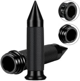 Beyisi motorcycle grips left spike closeup showing anti-slip texture for secure handling.