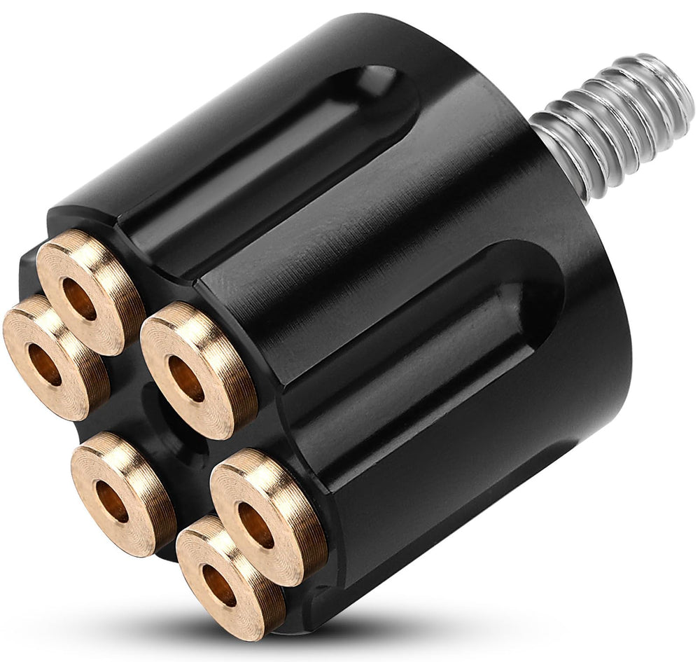 The Beyisi revolver rear seat bolt close-up shows a chrome finish resists wear.