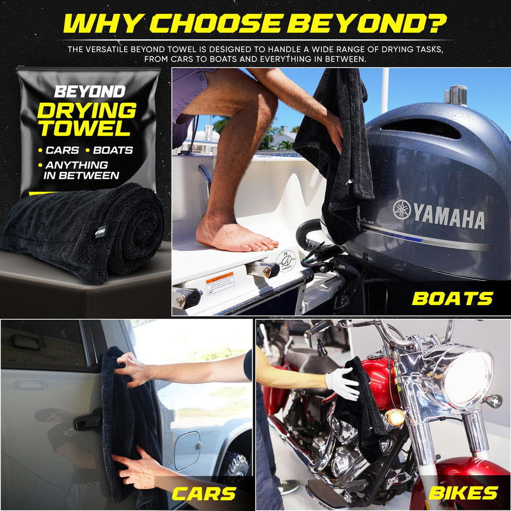Beyond Braid car boat drying towel packaging ready-to-use design.