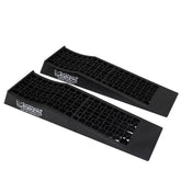 BFC Megan Racing two-piece low-profile drive-on ramps, assembled for easy vehicle access