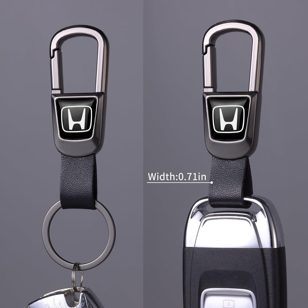 BFIVEANTE leather keychain for Honda Civic with 361-degree rotation and sleek black leather for everyday convenience.