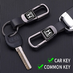 BFIVEANTE leather keychain for Honda CR-V with soft braided rope grip and secure key retention.