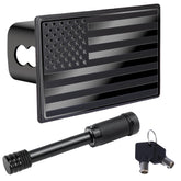 BFXM American flag hitch cover in stainless steel protects the hitch with patriotic style.