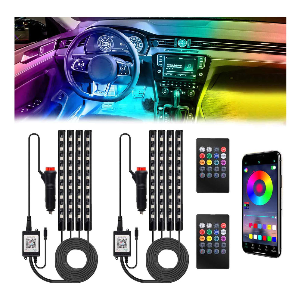 BFXM car interior lights illuminate the footwell with vibrant color for enhanced nighttime visibility