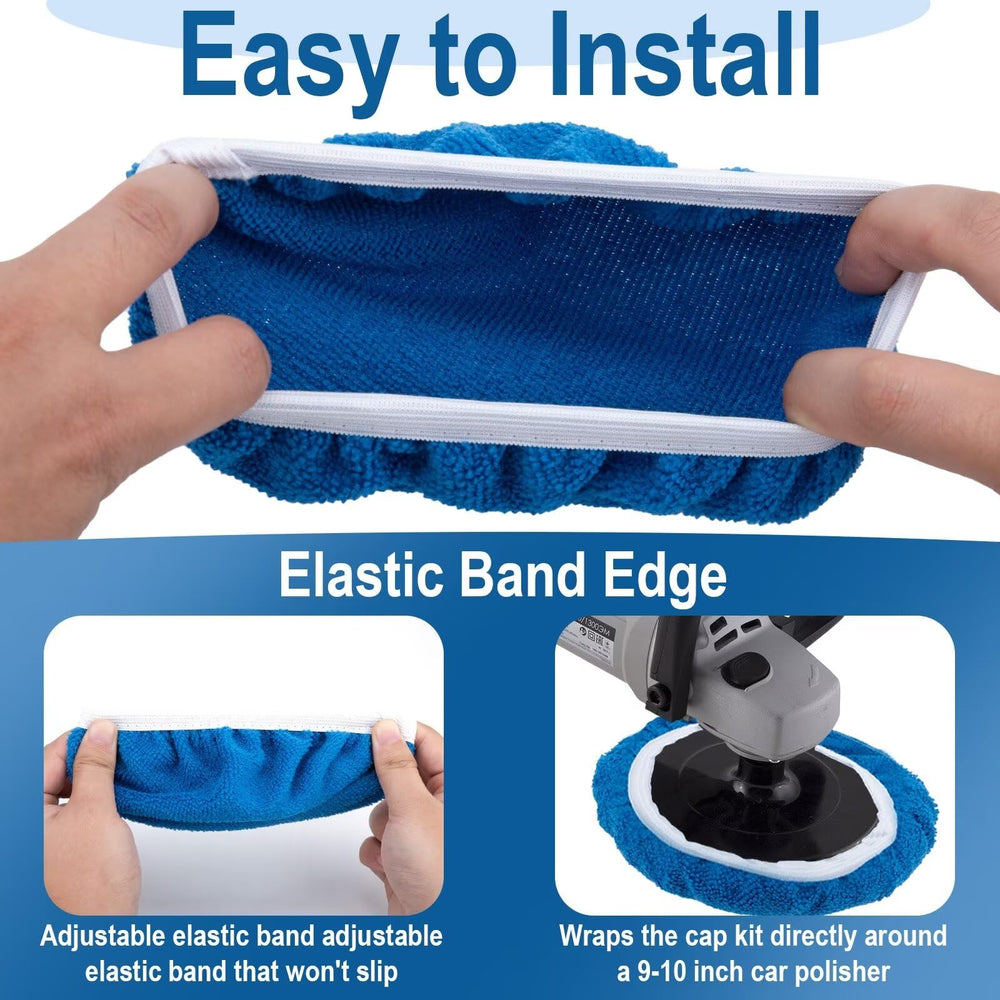 BFXM Elastic-band attachment showing secure polisher fit for the pads.