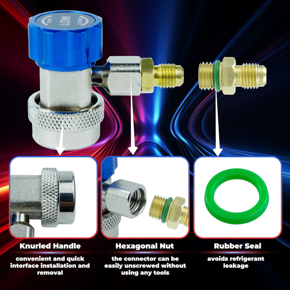 BFXM R134a kit works with standard manifold for evacuation