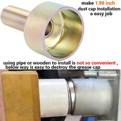 BgfWssh trailer dust cap driver close-up emphasizes precision machining