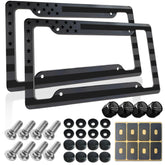 BGGTMO American Flag License Plate Frame front view highlighting durable aluminum build.