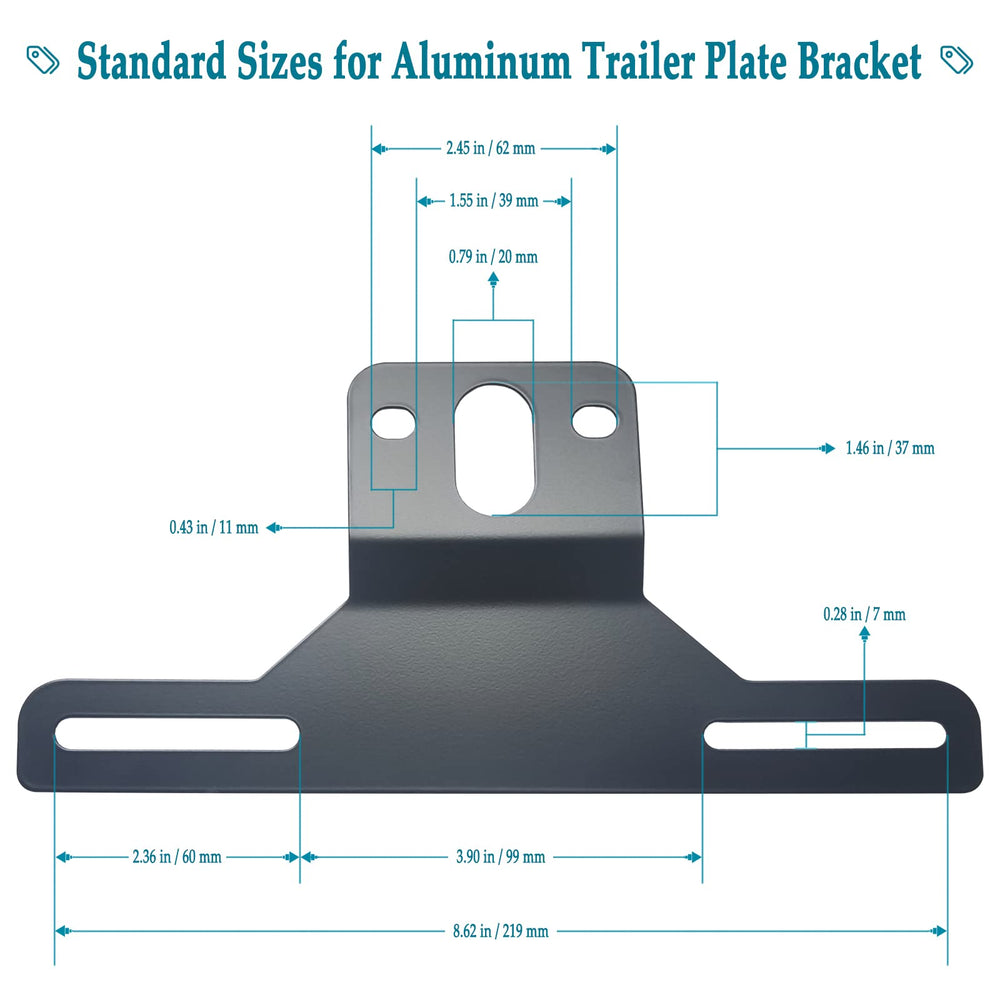 BGGTMO black aluminum license frame close-up highlights rust resistance and smooth gloss finish.