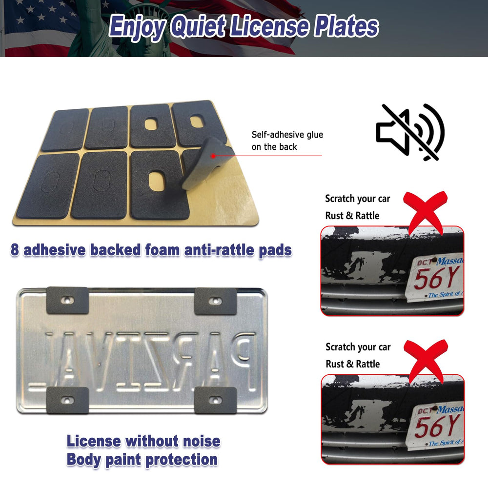 BGGTMO packaging shows gift-ready patriotic license plate frame set.
