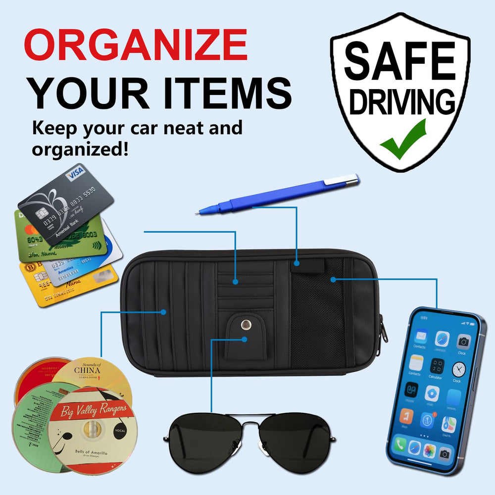 BGMTIMAI car visor organizer 13 CD pockets for easy media access