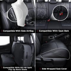 BGUCAR seats designed for safe integration with airbags and seat belts in Tacoma.