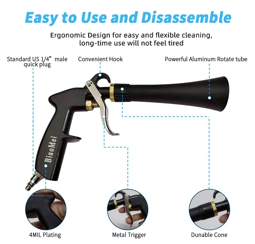 BIAOMEI Tornado cleans household furniture, car interiors, and factory equipment efficiently.