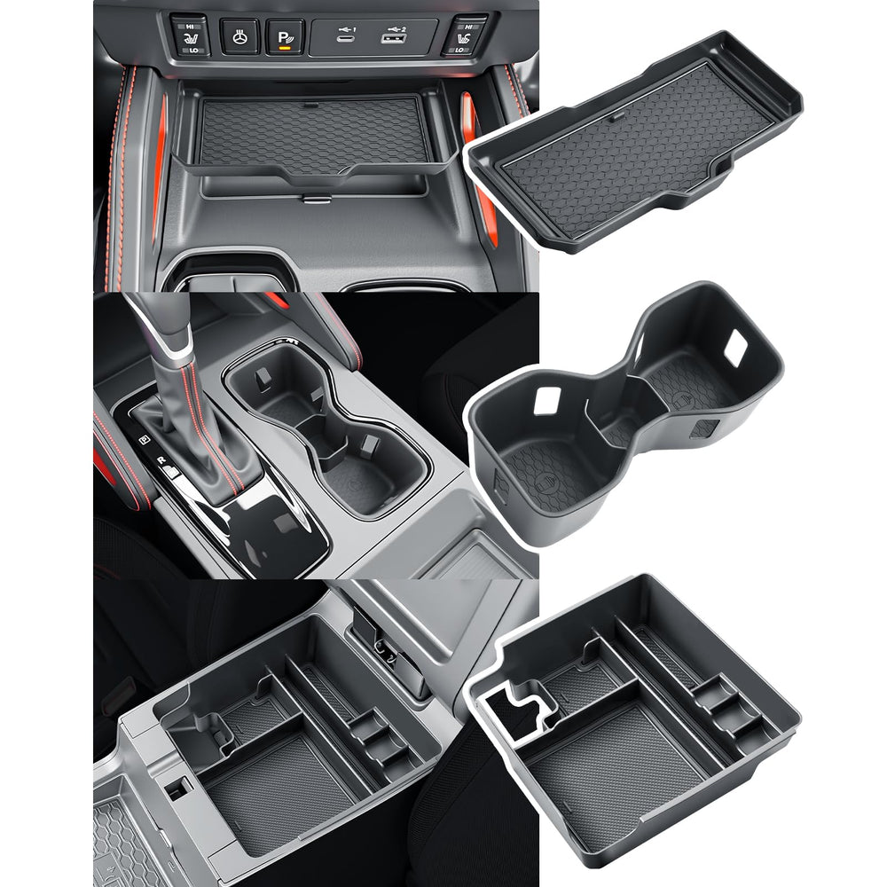 BIBIBO Frontier center console tray keeps the cockpit organized on every drive.