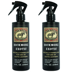 Bickmore Exotic 8oz two-pack bottle ready for full leather care.