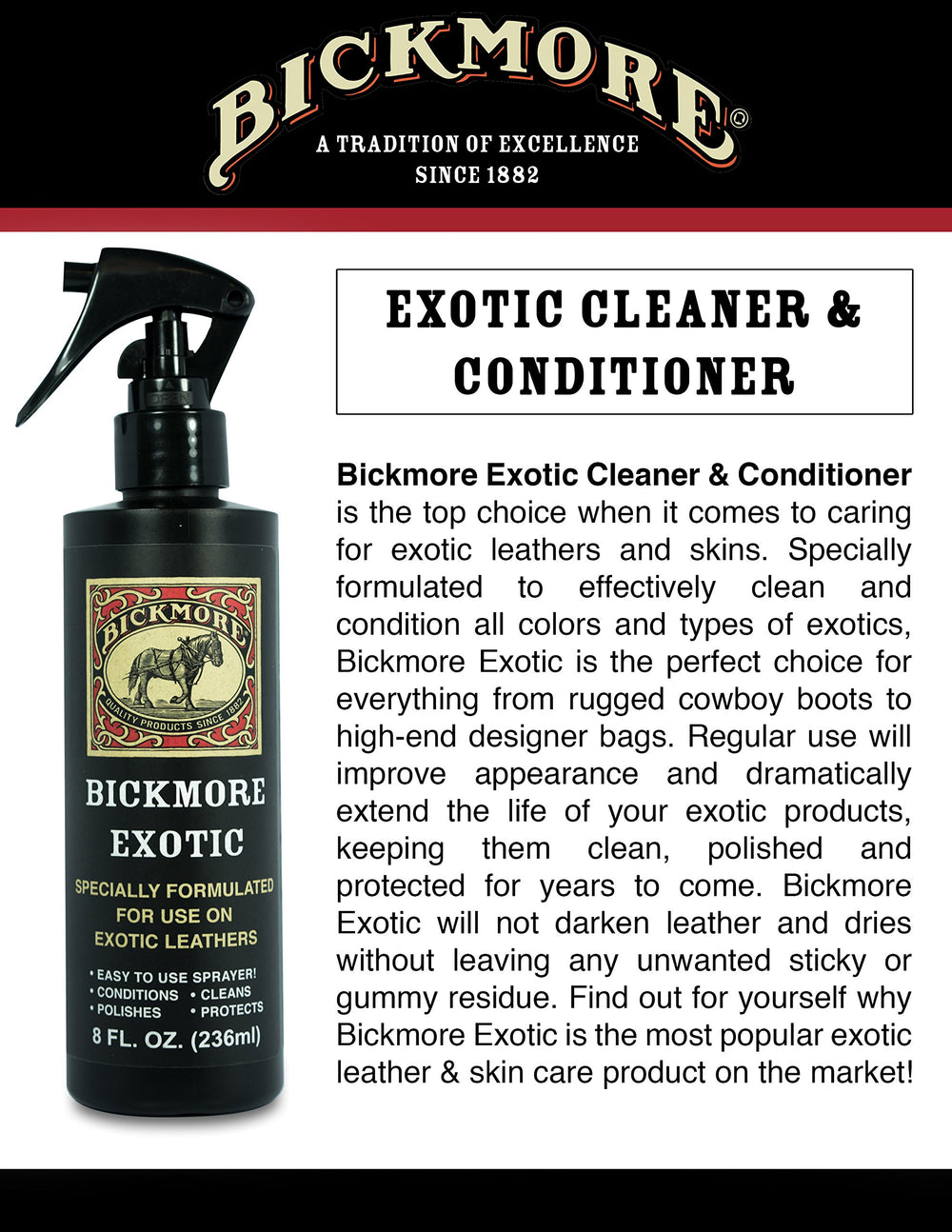 Exotic leather being conditioned to restore suppleness with Bickmore Exotic.