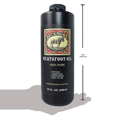Bickmore Neatsfoot Oil darkening test area confirms leather effect
