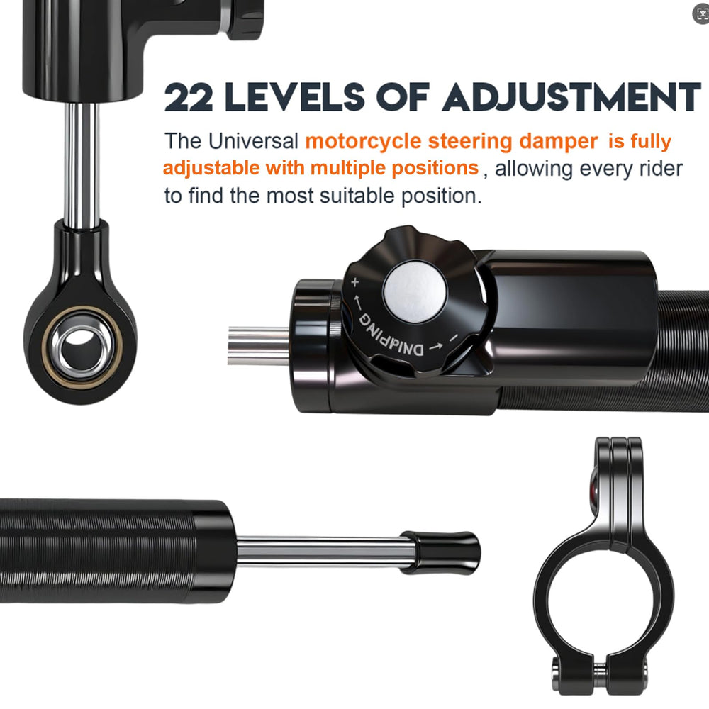 BICMDO damper absorbs shocks reducing handlebar bumps.